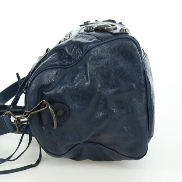 BALENCIAGA The Twiggy Hand Bag Leather 2way Navy 128523 Auth yk20202SAM