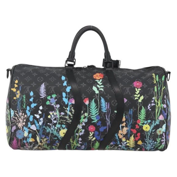 LOUIS VUITTON Eclipse Floral Keepall Bandouliere 50 Bag M45062 LV Auth yk20204SM
