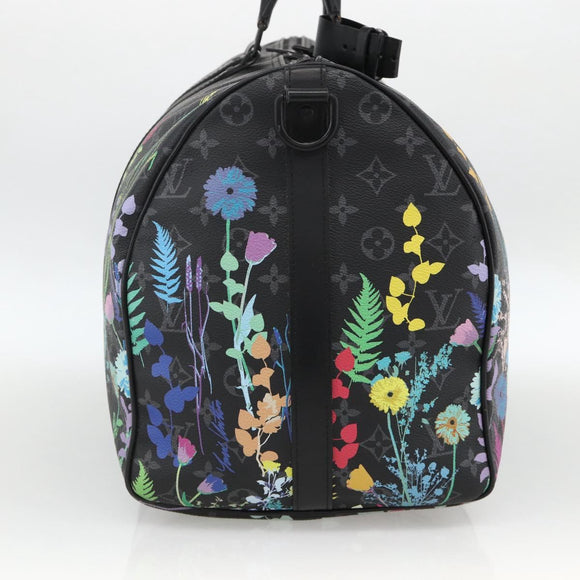 LOUIS VUITTON Eclipse Floral Keepall Bandouliere 50 Bag M45062 LV Auth yk20204SM