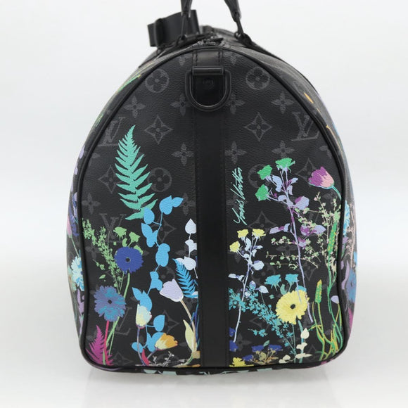 LOUIS VUITTON Eclipse Floral Keepall Bandouliere 50 Bag M45062 LV Auth yk20204SM