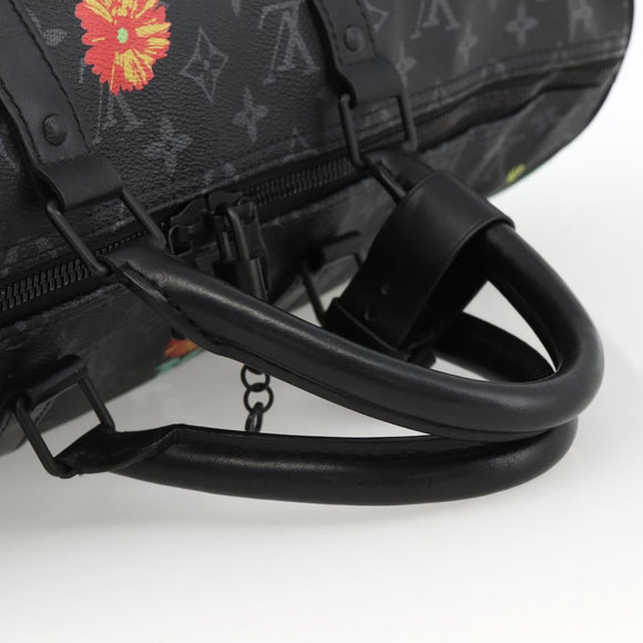LOUIS VUITTON Eclipse Floral Keepall Bandouliere 50 Bag M45062 LV Auth yk20204SM