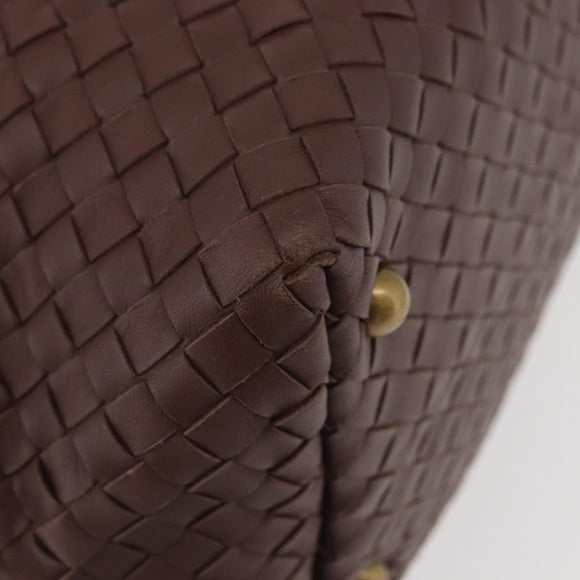 BOTTEGA VENETA INTRECCIATO Hand Bag Leather Brown Gold 173398 Auth yk20211SAV