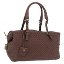 BOTTEGA VENETA INTRECCIATO Hand Bag Leather Brown Gold 173398 Auth yk20211SAV-1