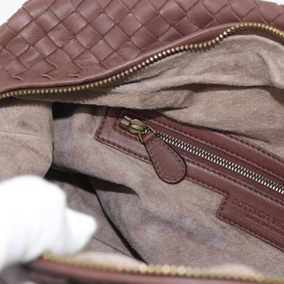 BOTTEGA VENETA INTRECCIATO Hand Bag Leather Brown Gold 173398 Auth yk20211SAV
