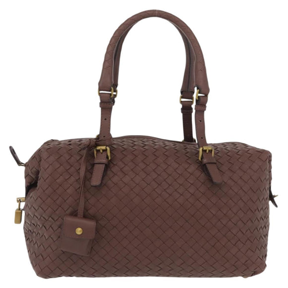 BOTTEGA VENETA INTRECCIATO Hand Bag Leather Brown Gold 173398 Auth yk20211SAV