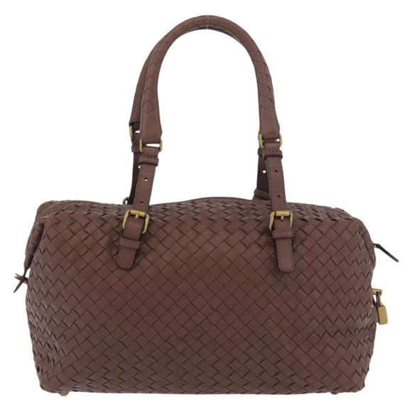 BOTTEGA VENETA INTRECCIATO Hand Bag Leather Brown Gold 173398 Auth yk20211SAV