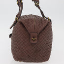 BOTTEGA VENETA INTRECCIATO Hand Bag Leather Brown Gold 173398 Auth yk20211SAV-3
