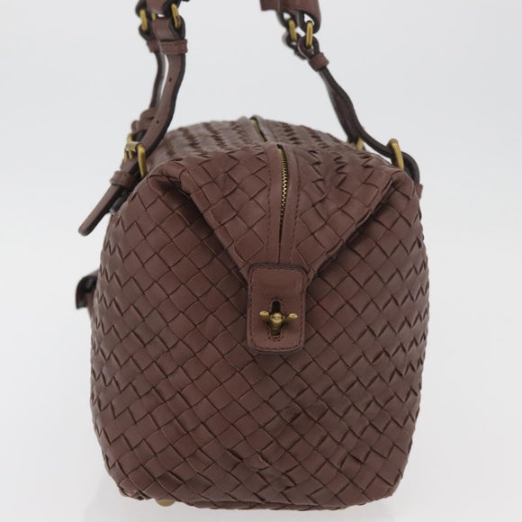 BOTTEGA VENETA INTRECCIATO Hand Bag Leather Brown Gold 173398 Auth yk20211SAV