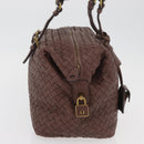 BOTTEGA VENETA INTRECCIATO Hand Bag Leather Brown Gold 173398 Auth yk20211SAV-4