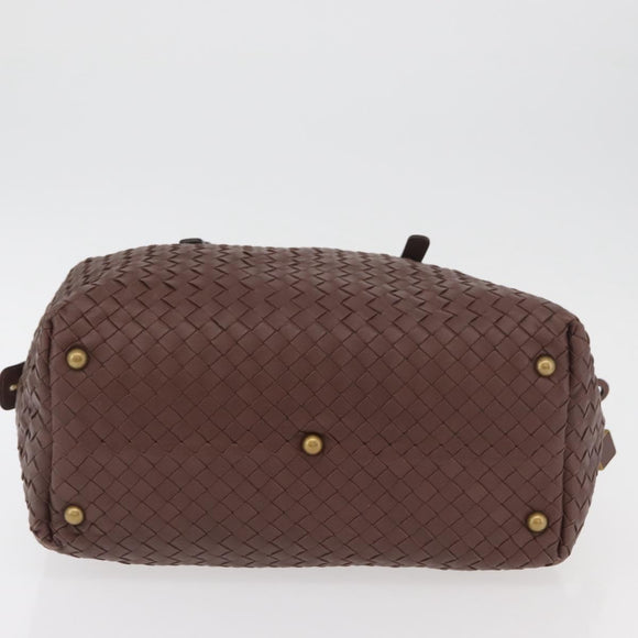 BOTTEGA VENETA INTRECCIATO Hand Bag Leather Brown Gold 173398 Auth yk20211SAV
