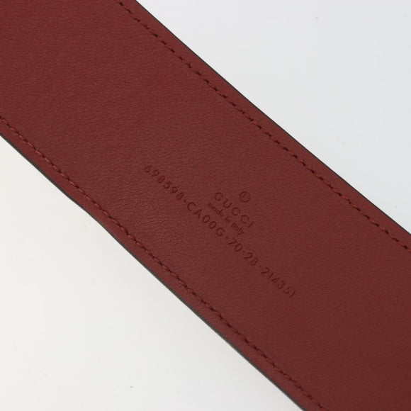 GUCCI Interlocking Belt Suede 33.1"" Red Gold 698598 Auth yk20235