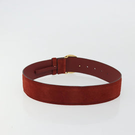 GUCCI Interlocking Belt Suede 33.1"" Red Gold 698598 Auth yk20235 - 0