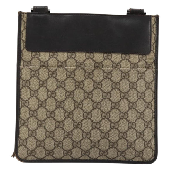 GUCCI GG Canvas Shoulder Bag PVC Beige Silver 27639 Auth yk20236