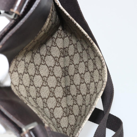 GUCCI GG Canvas Shoulder Bag PVC Beige Silver 27639 Auth yk20236