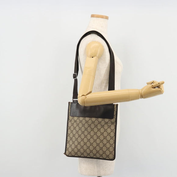 GUCCI GG Canvas Shoulder Bag PVC Beige Silver 27639 Auth yk20236