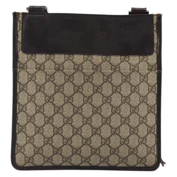 GUCCI GG Canvas Shoulder Bag PVC Beige Silver 27639 Auth yk20236