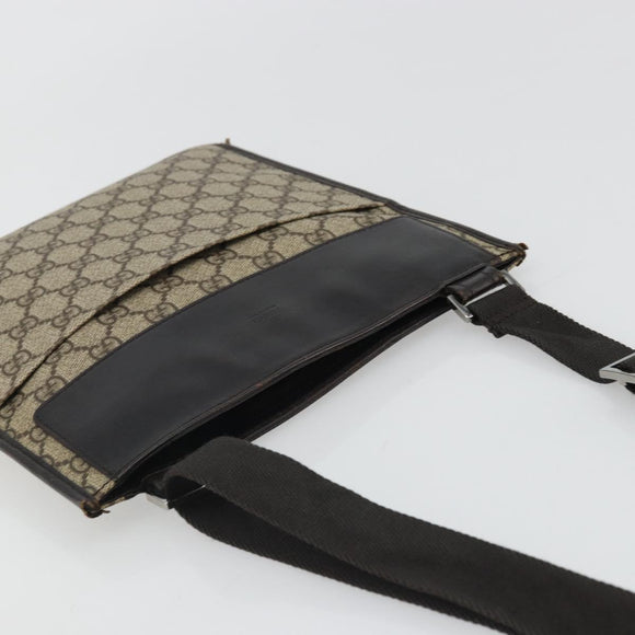 GUCCI GG Canvas Shoulder Bag PVC Beige Silver 27639 Auth yk20236