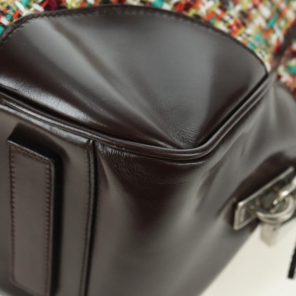 PRADA Shoulder Bag Tweed Multicolor Silver Auth yk20245SAM