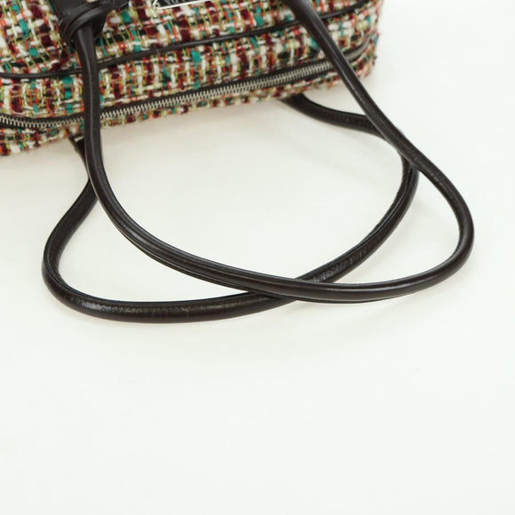 PRADA Shoulder Bag Tweed Multicolor Silver Auth yk20245SAM