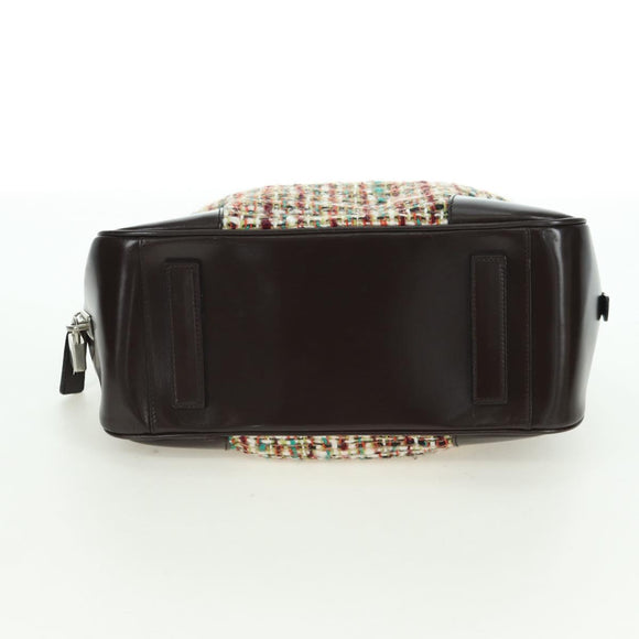 PRADA Shoulder Bag Tweed Multicolor Silver Auth yk20245SAM