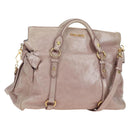 Miu Miu Matelasse Hand Bag Leather 2way Pink Gold Auth yk20248SAM-1
