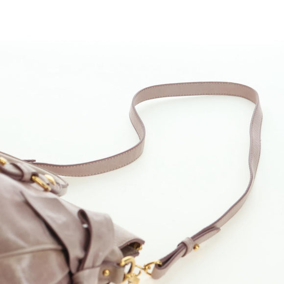 Miu Miu Matelasse Hand Bag Leather 2way Pink Gold Auth yk20248SAM