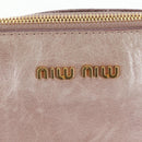 Miu Miu Matelasse Hand Bag Leather 2way Pink Gold Auth yk20248SAM-19