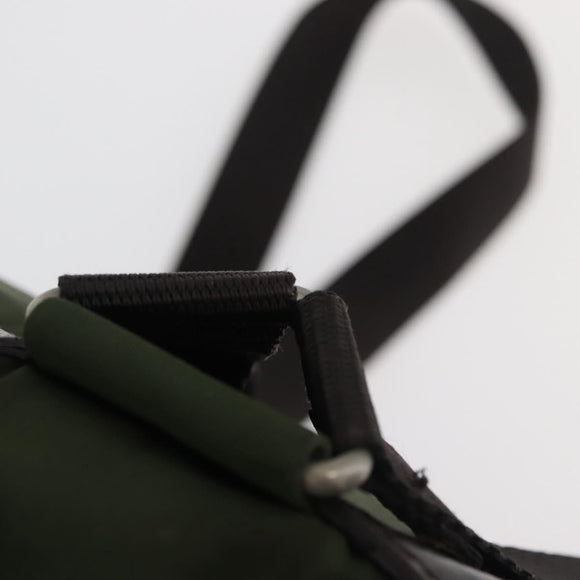 PRADA Backpack Nylon Khaki Silver Auth yk20253