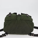 PRADA Backpack Nylon Khaki Silver Auth yk20253-5