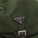 PRADA Backpack Nylon Khaki Silver Auth yk20253-21