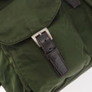 PRADA Backpack Nylon Khaki Silver Auth yk20253-23