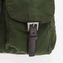 PRADA Backpack Nylon Khaki Silver Auth yk20253-24