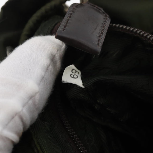 PRADA Backpack Nylon Khaki Silver Auth yk20253