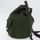 PRADA Backpack Nylon Khaki Silver Auth yk20253-3