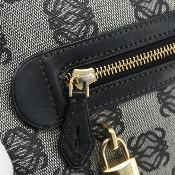 LOEWE Anagram Shoulder Bag PVC Leather Gray Gold Auth yk20256