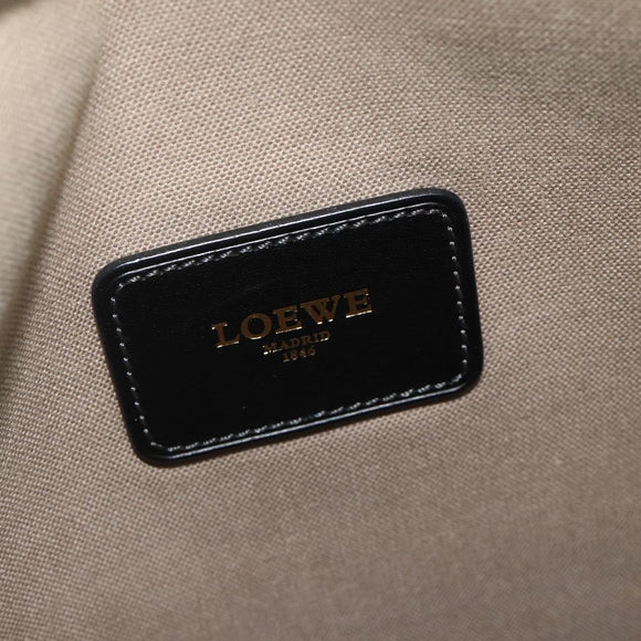LOEWE Anagram Shoulder Bag PVC Leather Gray Gold Auth yk20256