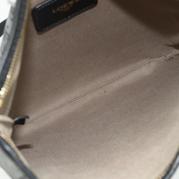 LOEWE Anagram Shoulder Bag PVC Leather Gray Gold Auth yk20256