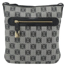 LOEWE Anagram Shoulder Bag PVC Leather Gray Gold Auth yk20256-13