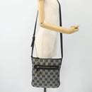 LOEWE Anagram Shoulder Bag PVC Leather Gray Gold Auth yk20256-23