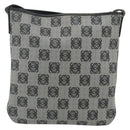 LOEWE Anagram Shoulder Bag PVC Leather Gray Gold Auth yk20256-2