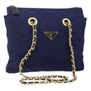 PRADA Chain Shoulder Bag Nylon Purple Gold Auth yk20261-1