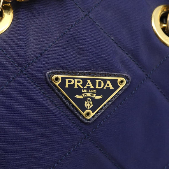 PRADA Chain Shoulder Bag Nylon Purple Gold Auth yk20261