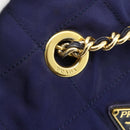 PRADA Chain Shoulder Bag Nylon Purple Gold Auth yk20261-18