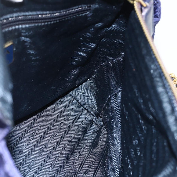 PRADA Chain Shoulder Bag Nylon Purple Gold Auth yk20261