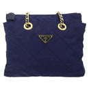 PRADA Chain Shoulder Bag Nylon Purple Gold Auth yk20261-13