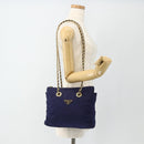 PRADA Chain Shoulder Bag Nylon Purple Gold Auth yk20261-24