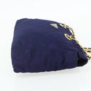 PRADA Chain Shoulder Bag Nylon Purple Gold Auth yk20261-4