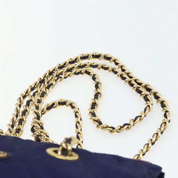 PRADA Chain Shoulder Bag Nylon Purple Gold Auth yk20261