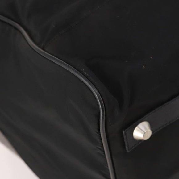 PRADA Boston Bag Nylon Black Silver Auth yk20263A
