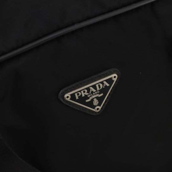 PRADA Boston Bag Nylon Black Silver Auth yk20263A